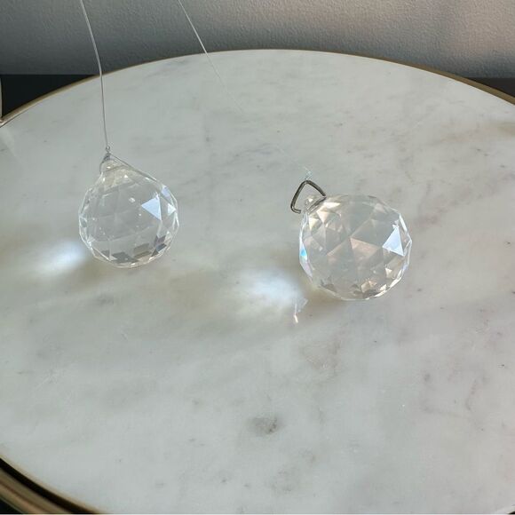 Feng Shui Faceted Crystal Ball Rainbow Prism Hanging Sun Catcher 2” Spheres Set - Picture 15 of 15